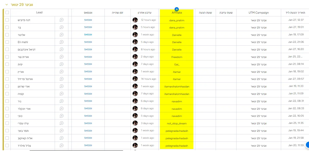 תוכנית האפילייט מפנים